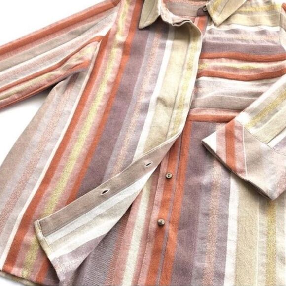 Soft Surroundings Maddalena Petite striped button-up shirt - Picture 6 of 9